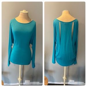 bebe Long Sleeve Open Back Shirt